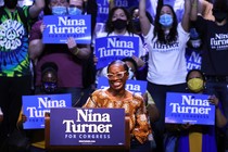 Nina Turner speaks at a campaign event