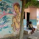 A mural with writings in Palenquero, an endangered contact language spoken in the Colombian village of San Basilio de Palenque