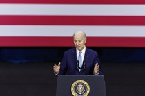 President Biden delivers remarks at the Kempsville Recreation Center in Virginia Beach, Virginia, on February 28.