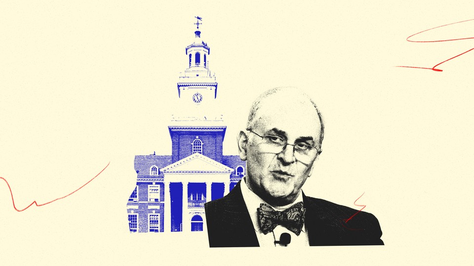 The author in front of a Harvard building