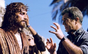 Mel Gibson and an actor playing Christ