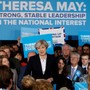 Britain's Prime Minister Theresa May delivers a speech to Conservative Party members.