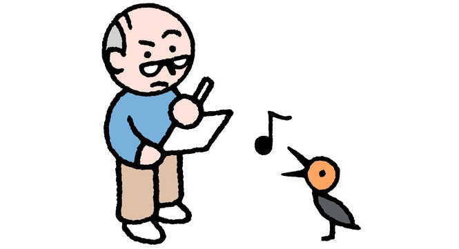 man with notepad reviewing birdsong