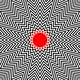 an illustration of a viral particle on an optical-illusion-like background