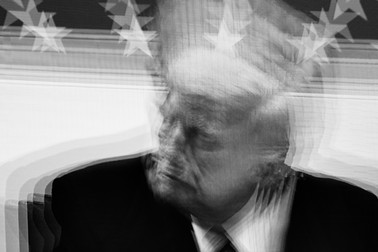 A stylised photograph of President Trump