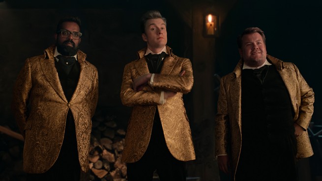 the three footmen in the new "Cinderella" film