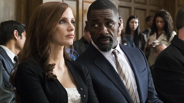 Jessica Chastain and Idris Elba in a still from 'Molly's Game'