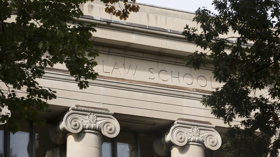 The exterior of a Harvard Law School building