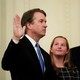 Brett Kavanaugh is sworn in on October 8, 2018.