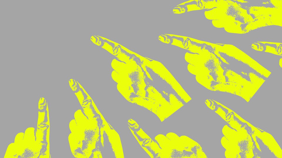 Photo illustration of several hands with fingers pointing