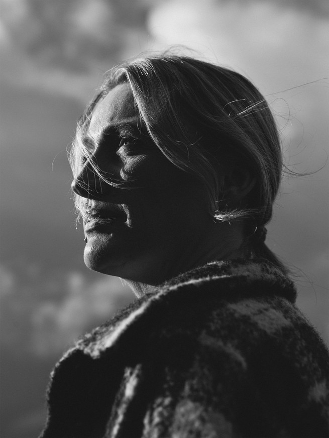 Black and white photo of a Danish woman