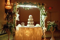 display with a wedding cake