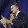 California gubernatorial candidate Gavin Newsom gives a thumbs-up.