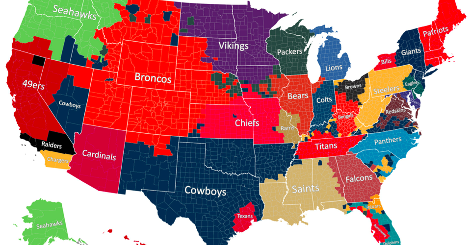 The Geography Of Nfl Fandom The Atlantic