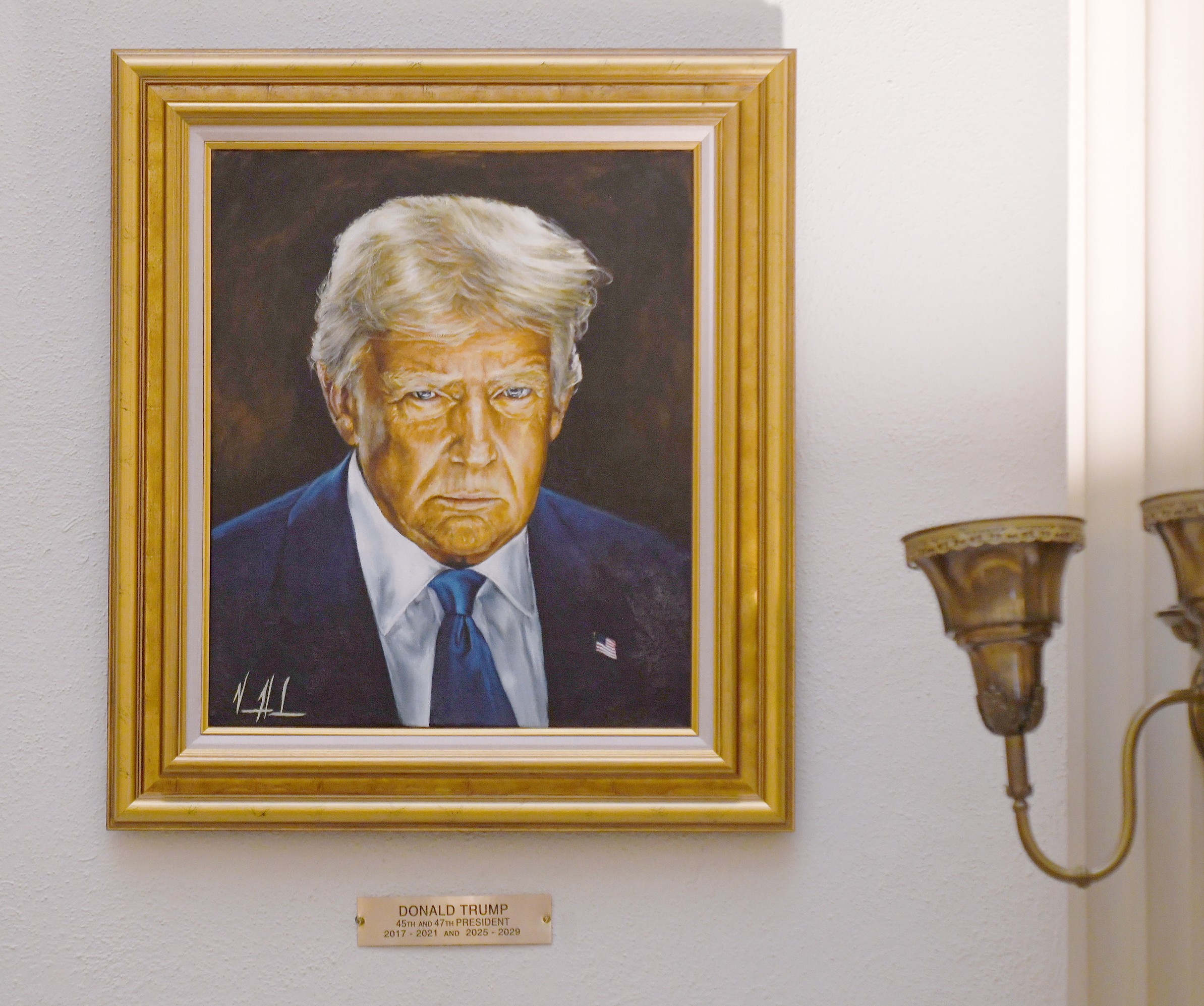 A painting of Donald Trump
