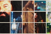Photo illustration of different images of Robbie Coltrane as Hagrid