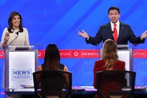 Nikki Haley and Ron DeSantis at the Republican presidential debate