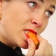 Iska Lupton slices a carrot in 'Cooking With Your Mouth"