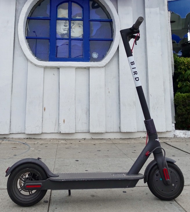 A Bird electric scooter in Venice Beach, California. 