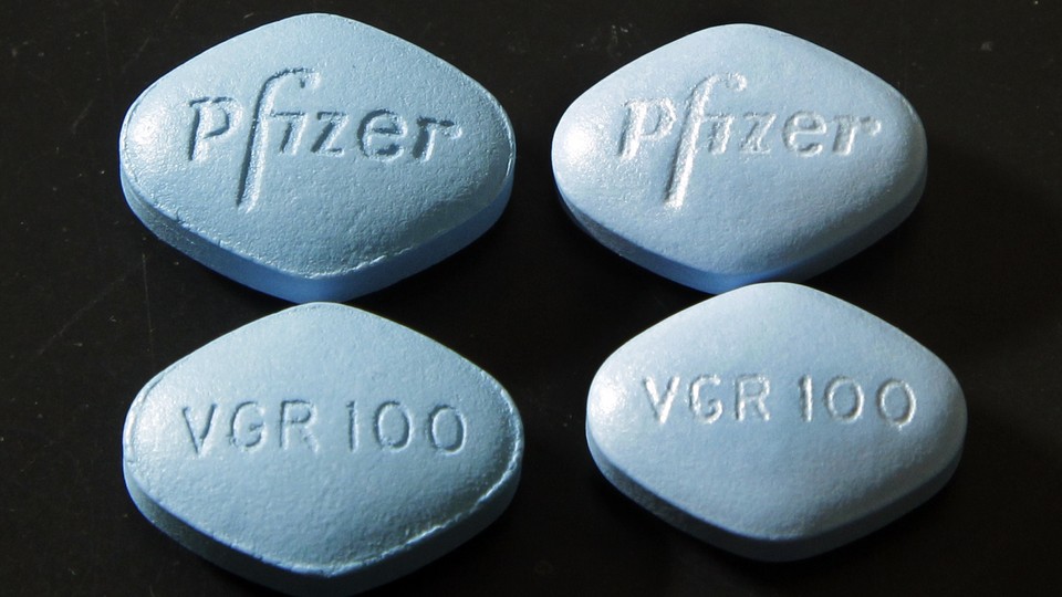 blue Viagra pill