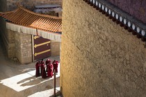 A photo of Tibetan monks at a monastery