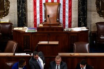 Photo of the speaker's chair in the House chamber