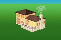 An illustration of a house that has a "no wifi" symbol above the chimney