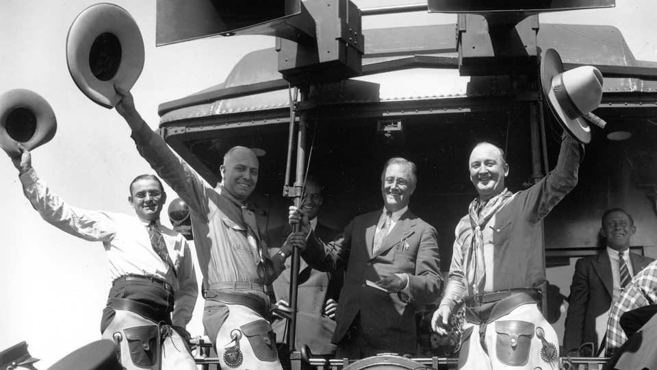 Franklin Delano Roosevelt campaigning in 1932