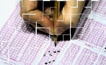 Close-up photo of answers being filled out by pencil in a bubble-sheet