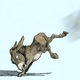 A donkey uses his back legs to kick a piece of technology away
