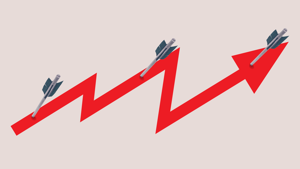 An illustration of a spiky arrow with arrows embedded in it