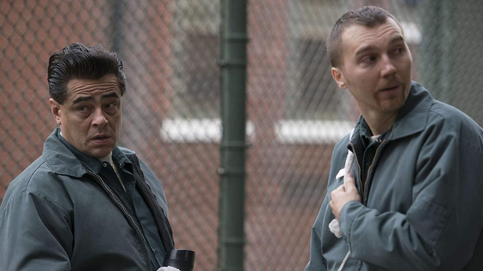 Benicio del Toro as Richard Matt and Paul Dano as David Sweat in the Showtime prison drama "Escape at Dannemora"