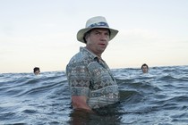 Jesse Gemstone from “The Righteous Gemstones,” standing in water