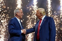 Robert F. Kennedy Jr. shaking hands with Donald Trump