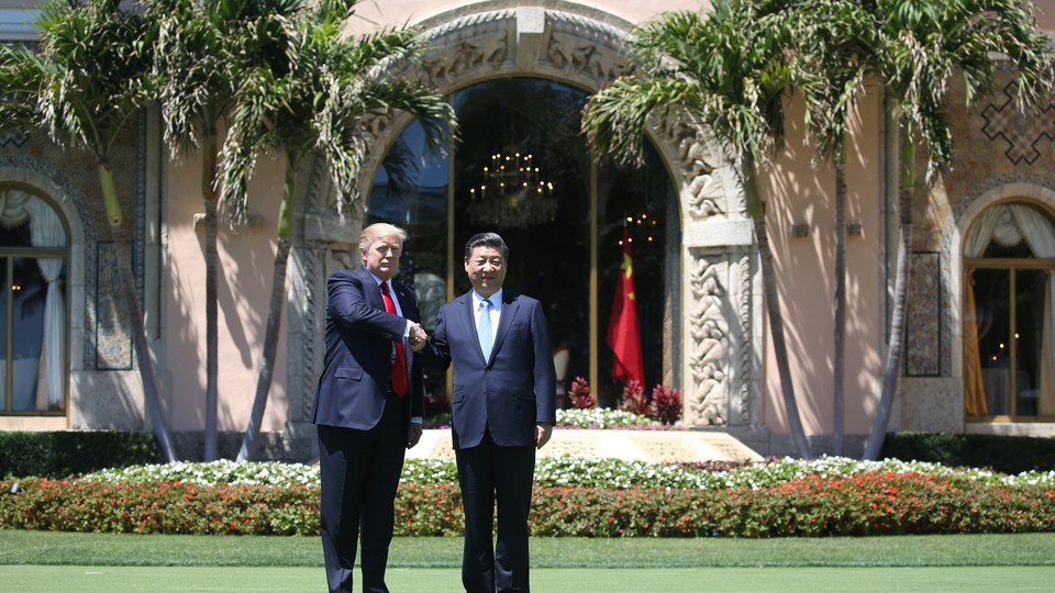 President Donald Trump at Mar-a-Lago with Chinese President Xi Jinping