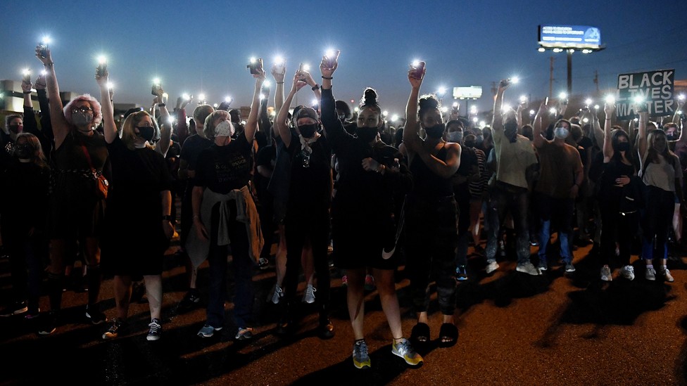 Protesters demonstrating for Breonna Taylor on September 24, 2020, in St. Louis, Missouri