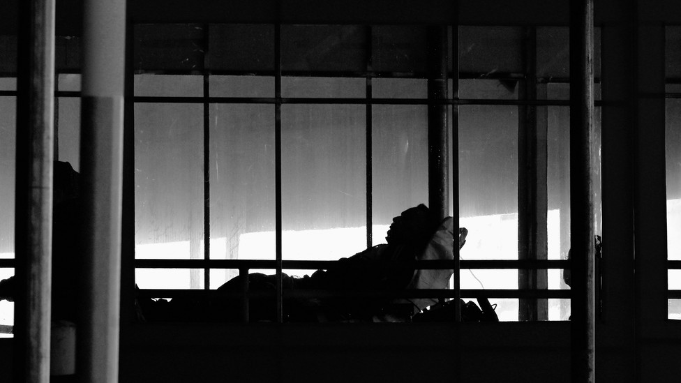 A person on a gurney
