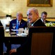 Photo of Trump, Netanyahu, and other officials at a table