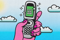 A hand holding a cellphone