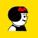 Cutout from the comic strip "Nancy" on a yellow background