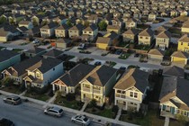 Single-family homes in a residential neighborhood in San Marcos, Texas