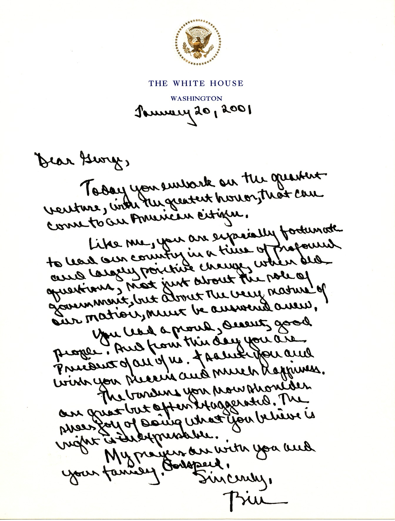 Will President Trump continue the tradition of the letter to the