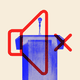 An illustration of a podium overlaid with a volume-mute symbol