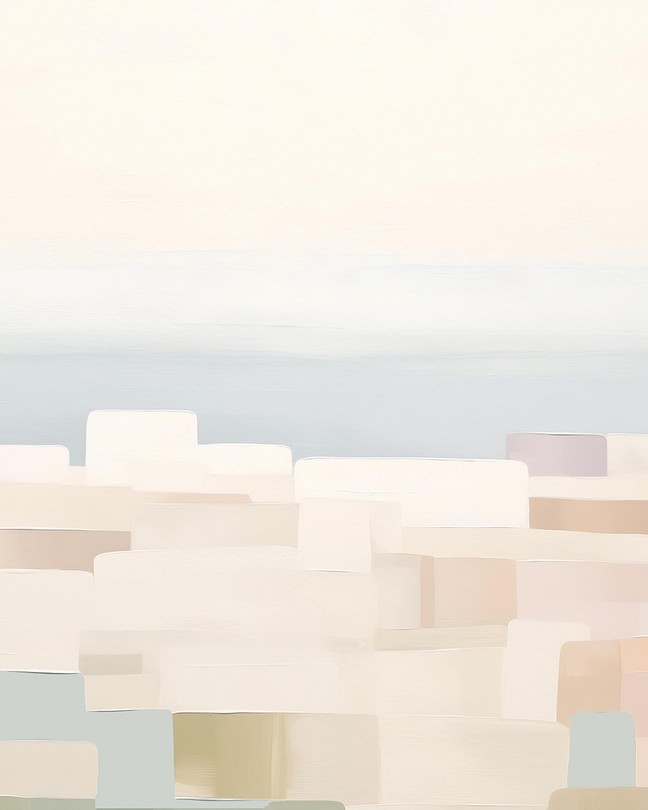 a painting of pastel colored blocks