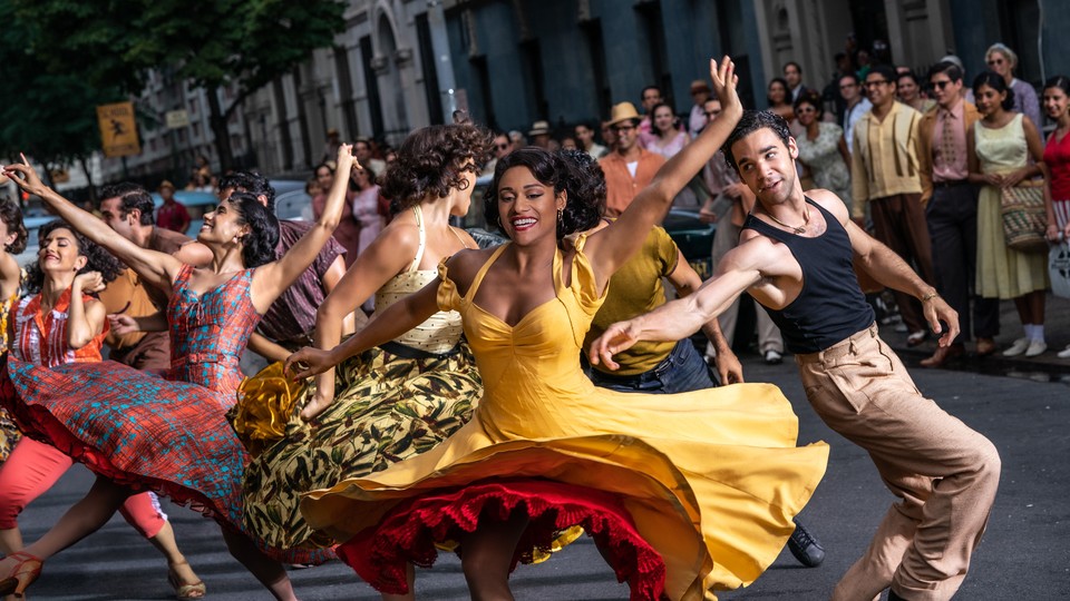 A group of dancers performing in the street in Steven Spielberg's "West Side Story"