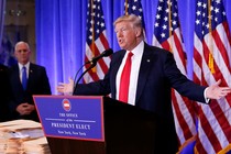 President-elect Donald Trump speaks at a news conference