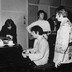 The Beatles during a recording session at EMI Studios, Abbey Road, London, in 1967. From Left: George Harrison, Paul McCartney, John Lennon, and Ringo Starr.