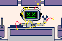 A GIF of a robot at an airline kiosk