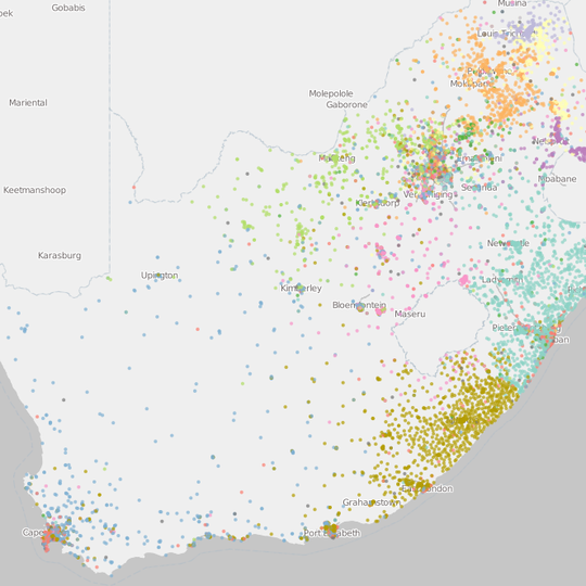 Dot Map South Africa An Amazing, Dizzying Map Of All The Languages And Races In South Africa -  The Atlantic