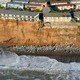 Apartments at the edge of an eroding cliff in Pacifica, California